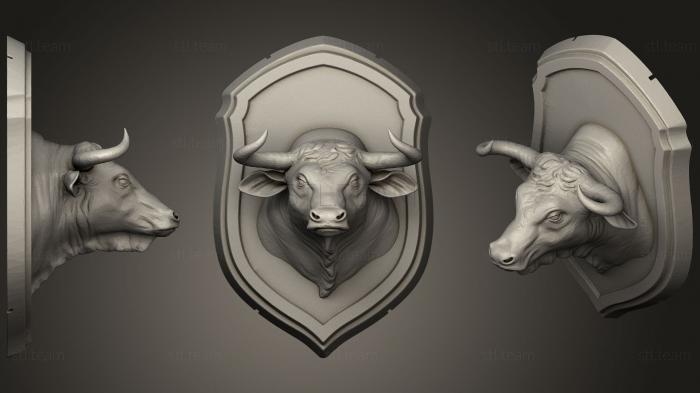 3D model Bull Head On Mount (STL)